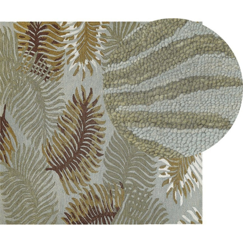 Beliani Lumarko Dywan Wełniany Z Motywem Roślinnym 200 X 200 Cm Vize!