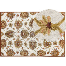 Beliani Lumarko Dywan Wełniany 160 X 230 Cm Beżowo-brązowy Ezine!