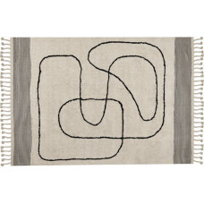 Beliani Lumarko Dywan bawełniany 140 x 200 cm beżowo-czarny DOKUZ!
