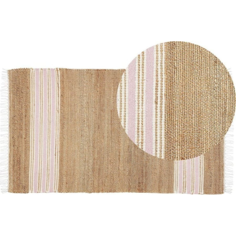 Beliani Dywan z juty 80 x 150 cm beżowo-różowy MIRZA Lumarko!
