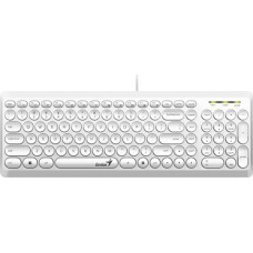 Genius Klawiatura Genius Genius Slimstar Q200, klawiatura CZ/SK, klasyczna, cicha rodzaj przewodowa (USB), biała