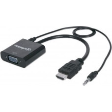 Manhattan Adapter AV Manhattan HDMI - D-Sub (VGA) + Jack 3.5mm czarny (151559)