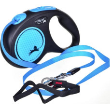 Flexi Smycz automatyczna New Neon M taśma 5 m kol. niebieski