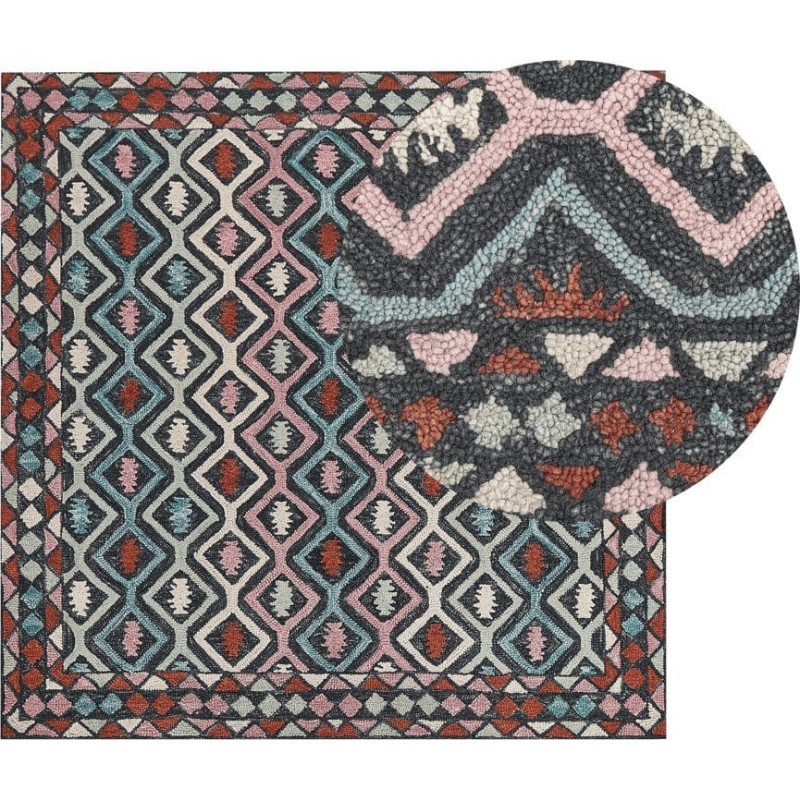 Beliani Lumarko Dywan wełniany 200 x 200 cm wielokolorowy HAYMANA!