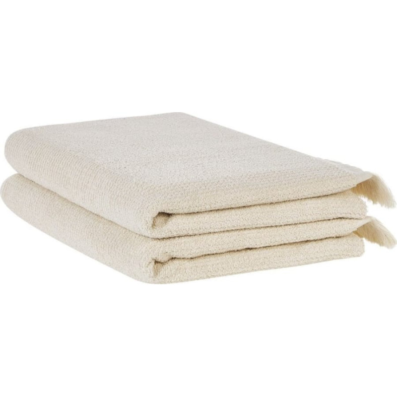 Beliani Komplet 2 ręczników bawełnianych frotte beżowy ATIU Lumarko!