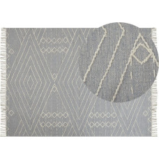 Beliani Lumarko Dywan bawełniany 160 x 230 cm biało-szary KHENIFRA!
