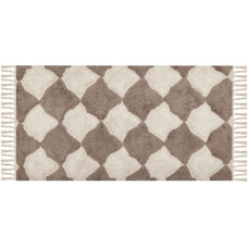 Beliani Lumarko Dywan bawełniany 80 x 150 cm brązowy z beżowym SINOP!