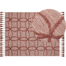 Beliani Lumarko Dywan bawełniany 140 x 200 cm czerwony KIRSEHIR!