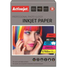 Activejet AP6-260GR200 photo paper for ink printers; A6; 200 pcs