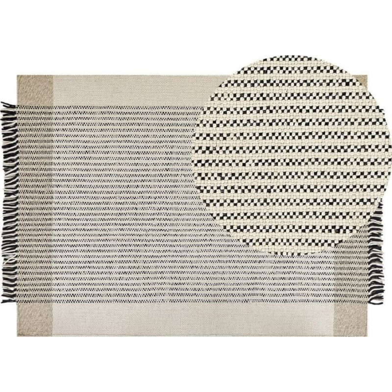Beliani Dywan wełniany 140 x 200 cm beżowo-czarny DIVARLI Lumarko!