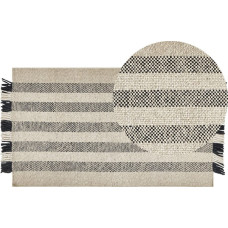 Beliani Dywan wełniany 80 x 150 cm złamana biel z czarnym TACETTIN Lumarko!