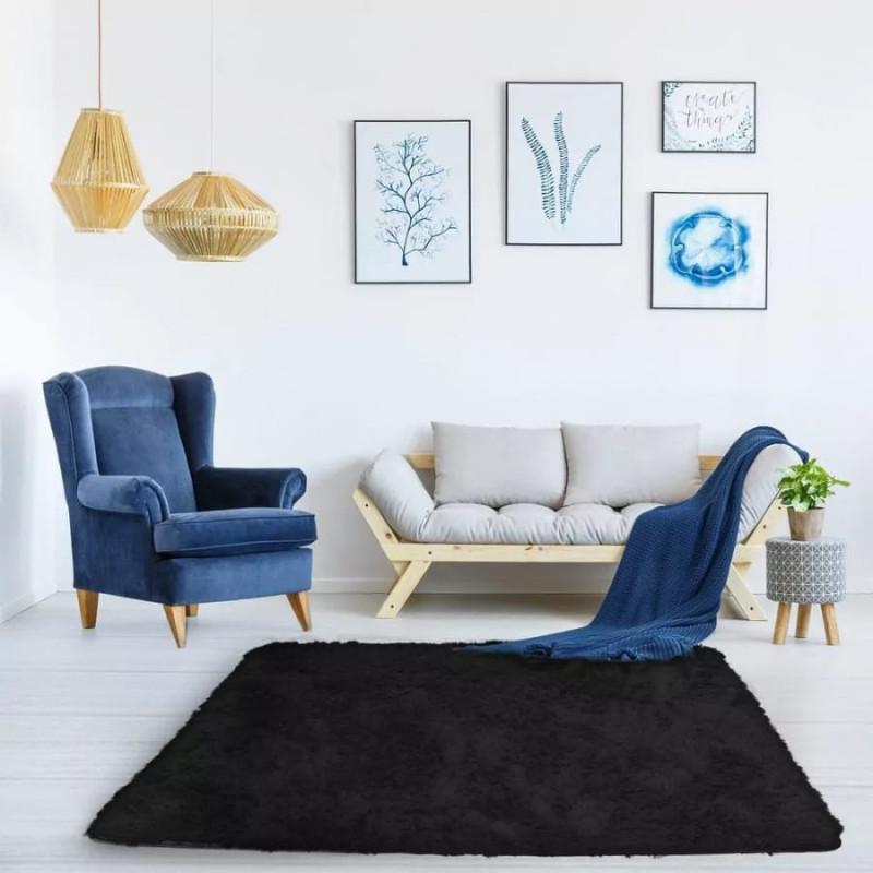 Strado Dywan pokojowy Shaggy Strado 130x190 BlackSky (Czarny)