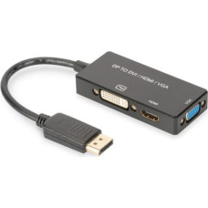 Assmann Adapter AV Assmann DisplayPort - HDMI - D-Sub (VGA) - DVI czarny (AK-340418-002-S)