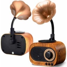 4Kom.pl Głośnik 4kom.pl Głośnik Bezprzewodowy Retro BT SD TF USB 5W Bluetooth 5.0 Mini-B5 przenośne Radio FM vintage Brązowy