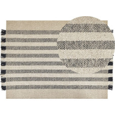 Beliani Dywan wełniany 160 x 230 cm złamana biel z czarnym TACETTIN Lumarko!