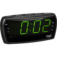 Adler AD 1121 radio Clock Analog & Digital Black