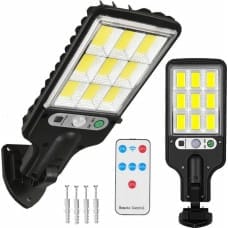 Alogy Alogy Lampa solarna LED wodoodporna uliczna latarnia solar z czujnikiem ruchu + Pilot Czarna uniwersalny