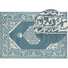 Beliani Lumarko Dywan wełniany 160 x 230 cm biało-niebieski GEVAS!