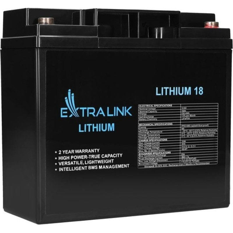 Extralink Akumulator LiFePO4 18AH 12.8V BMS EX.30417