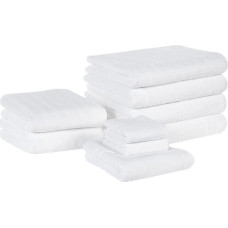 Beliani Komplet 9 ręczników bawełnianych frotte biały MITIARO Lumarko!