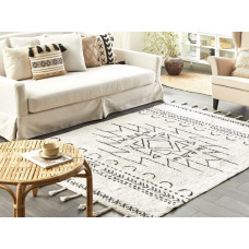 Beliani Lumarko Dywan bawełniany 160 x 230 cm biało-czarny KHOURIBGA!