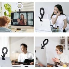 Alogy Lampa pierścieniowa Alogy Alogy Lampa pierścieniowa 5w1 LED fotograficzna Ring do makijażu selfie uchwyt Bluetooth statyw klips pilot Czarny uniwersalny