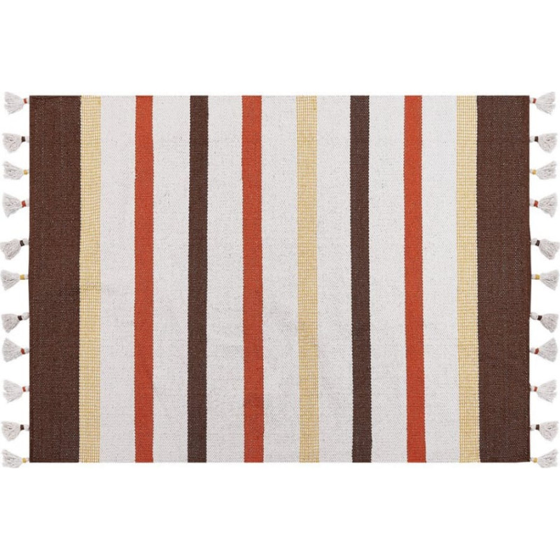 Beliani Lumarko Dywan bawełniany 140 x 200 cm brązowo-beżowy HISARLI!