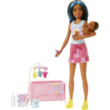 Mattel Barbie Opiekunka Zestaw Usypianie maluszka + Lalka i bobas HJY34