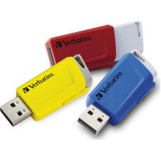 Verbatim Pendrive Verbatim Verbatim USB flash disk, USB 3.0, 16GB, Store N Click, mix kolorów, 49306, USB A, z wysuwanym złączem. 3 szt