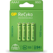 GP 4x rechargeable batteries AAA / R03 GP ReCyko 1000 Series Ni-MH 950mAh