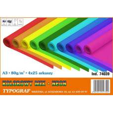 Typograf PAPIER TYPOGRAF A3/80 G NEON 25 X 4 KOLORY (100)