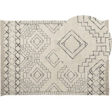 Beliani Lumarko Dywan bawełniany 140 x 200 cm beżowo-czarny ZEYNE!