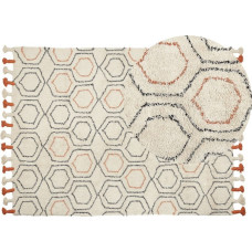 Beliani Dywan bawełniany 140 x 200 cm beżowo-pomarańczowy HAJIPUR Lumarko!