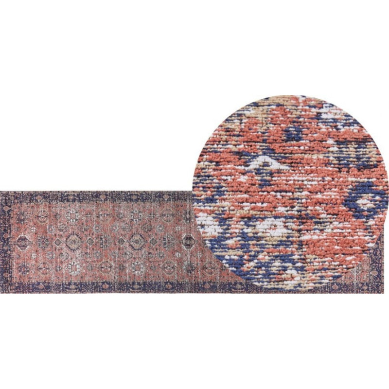 Beliani Dywan bawełniany 80 x 300 cm czerwono-niebieski KURIN Lumarko!