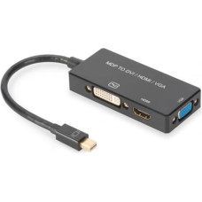 Assmann Adapter AV Assmann DisplayPort Mini - HDMI - D-Sub (VGA) - DVI-I czarny (AK-340419-002-S)