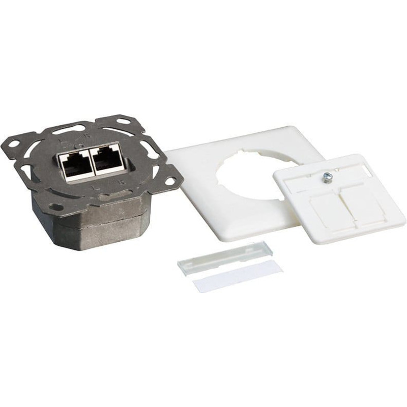 Logilink LogiLink Cat.6A Anschlussdose, 2x RJ45,weiß, waagerecht - NP0123