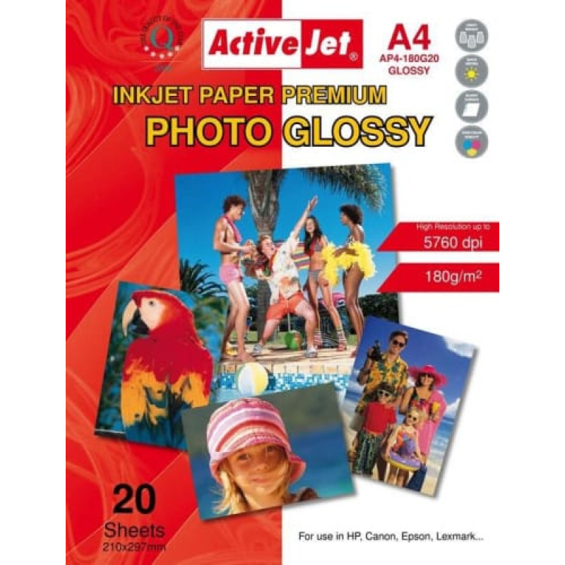 Activejet Papier fotograficzny do drukarki A4 (AP4180G20)