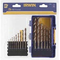 Irwin Zestaw wierteł Irwin IRWIN ZESTAW 15szt. HSS TiS 1.5mm, 2mm, 3.5mm, 4mm, 4.5mm 5mm, 5.5mm, 6mm, 6.5mm, 7mm, 8mm, 9mm, 10m IRWIW3038501
