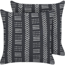 Beliani Lumarko 2 bawełniane poduszki dekoracyjne w geometryczny wzór 45 x 45 cm czarno-białe BENZOIN!