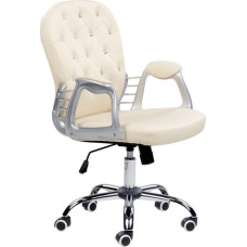 Beliani Krzesło biurowe Beliani Krzesło biurowe regulowane ekoskóra beżowe z kryształkami PRINCESS Lumarko!