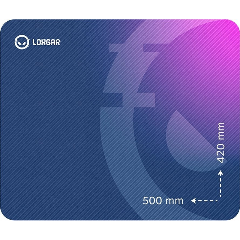 Lorgar Podkładka Lorgar Lorgar Main 135, Gaming mouse pad, High-speed surface, Purple anti-slip rubber base, size: 500mm x 420mm x 3mm, weight 0.41kg
