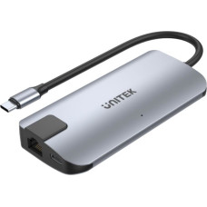 Unitek uHUB P5+ USB 2.0 Type-C 10000 Mbit/s Black, Grey