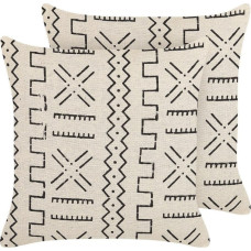 Beliani Lumarko 2 bawełniane poduszki dekoracyjne w geometryczny wzór 45 x 45 cm biało-czarne MYRICA!