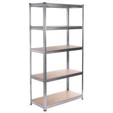 Greenblue GB378 Metal Storage Rack Cabinet Shelves 175kg x5 180x90x40cm Galvanized Folding MDF