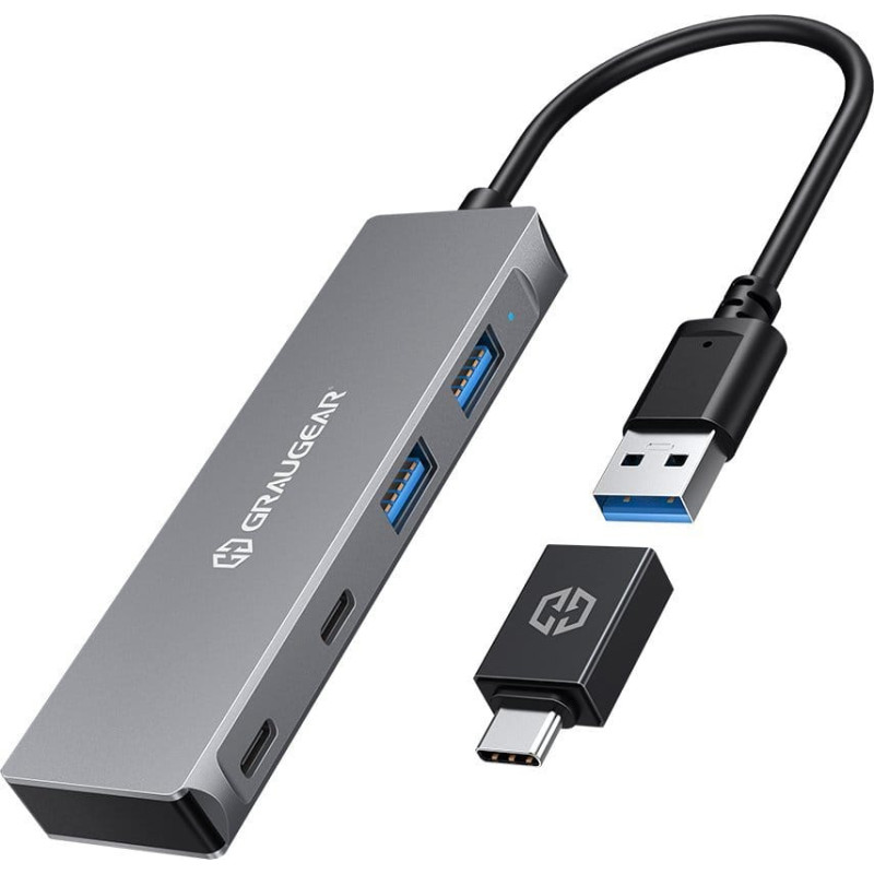 Graugear HUB USB Graugear GRAUGEAR USB-HUB 4x USB 3.0, 2x Type-C und 2x Type-A retail