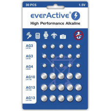 Everactive Mini alkaline battery Set everActive 10 x G3 / LR41, 5 x G4 / LR626, 5 x G10 / LR1130, 10 x G13 / LR1154