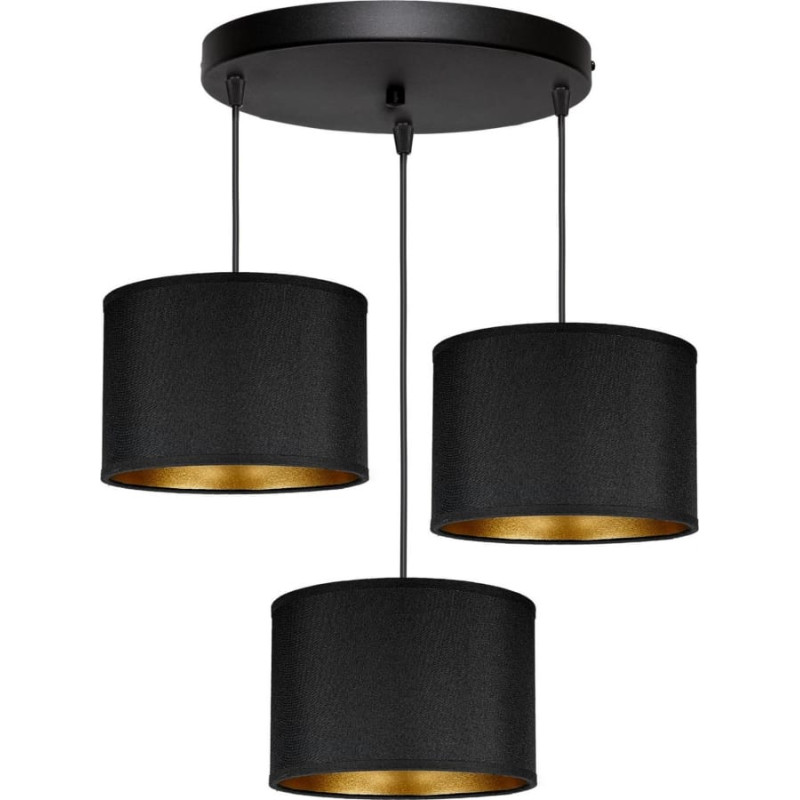 Orno Lampa wisząca Orno KYLO 3P E27, lampa wisząca, max. 3x60W, czarna, okrągła