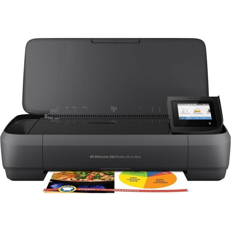HP OfficeJet 250 Mobiler All-in-One-Drucker (schwarz, USB/WLAN, Scan, Kopie)