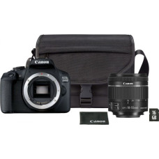 Canon Lustrzanka Canon Aparat fotograficzny EOS 2000D BK + Obiektyw 18-55 IS EU26 VUK + Torba + Karta SD 16 GB 2728C013