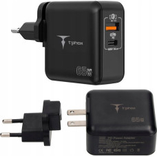 T-Phox Ładowarka T-Phox ŁAD SIEC T-PHOX MEGA T-PP09 GAN PD 65W USB/USB-C BLACK